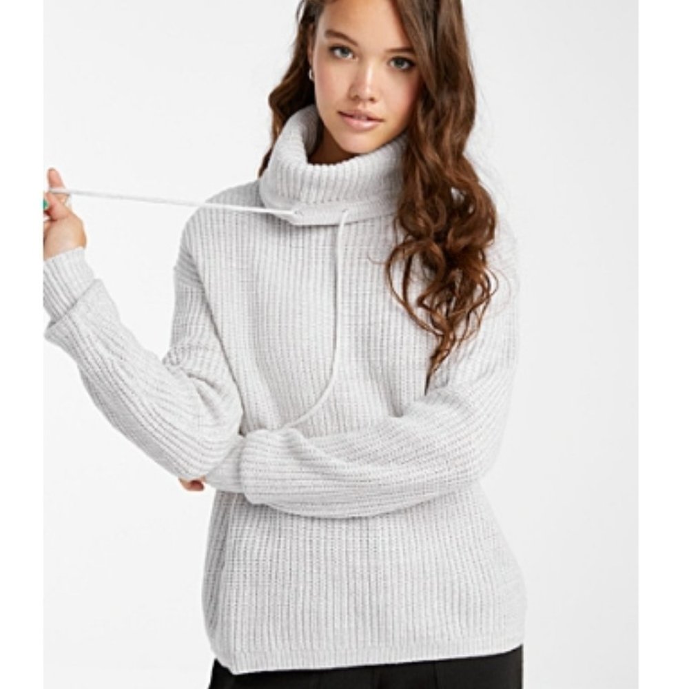 Twik Ribbed Loose Tunnel-Collar Sweater
